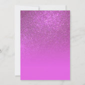 Magenta Pink Sparkly Glitter Photo Quinceañera Invitation (Back)