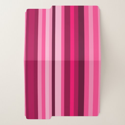 Magenta & Pink Striped Pattern File Folders Zazzle