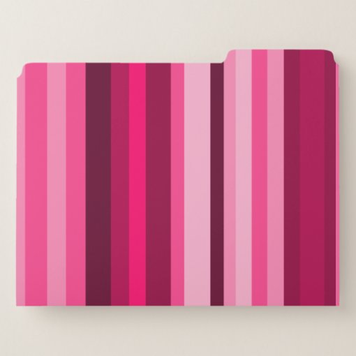 Magenta & Pink Striped Pattern File Folders Zazzle