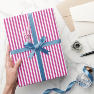 Magenta Pink & White Stripes Wrapping Paper