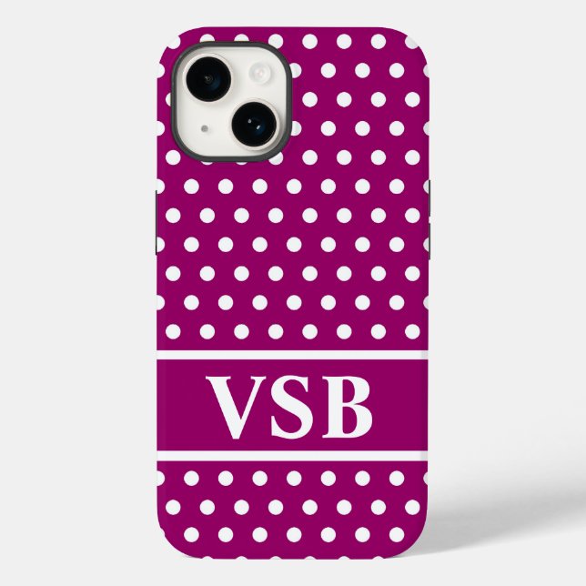 Magenta Polka Dots Case-Mate iPhone Case (Back)