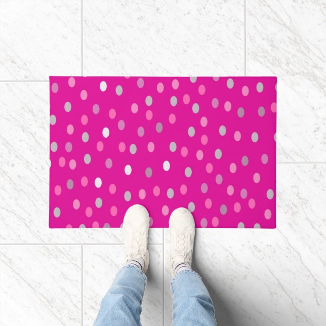 Magenta Polka Dots  Doormat (Indoor)