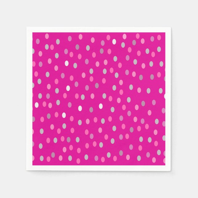Magenta Polka Dots  Napkins (Front)