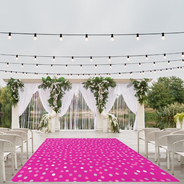 Magenta Polka Dots  Outdoor Rug (Insitu (Wedding 1))