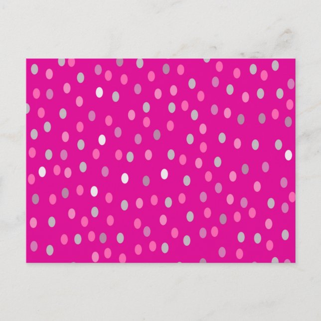 Magenta Polka Dots Postcard (Front)