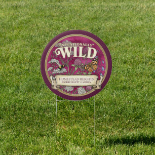 Magenta Pollinator Wild Garden Custom Yard Sign