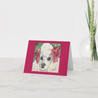 Magenta Poodle Note Card