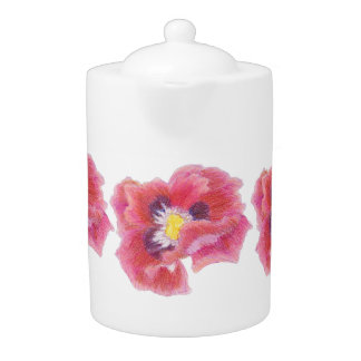 Magenta Poppy Large Teapot