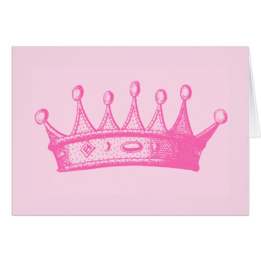 Magenta Princess Crown on Pink Background Cards (Front Horizontal)