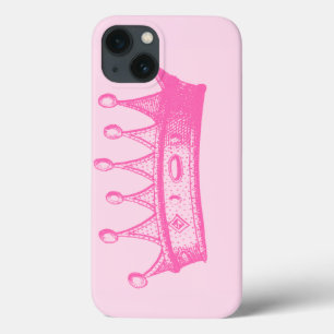 Magenta Princess Crown on Pink Background iPhone 13 Case
