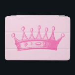 Magenta Princess Crown on Pink Background iPad Mini Cover<br><div class="desc">No game of dress-up is complete without a crown! Help your child remember just how much of a princess she is with this magenta crown print from Vision Studio. Get yours today!</div>