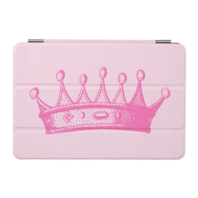 Magenta Princess Crown on Pink Background iPad Mini Cover (Horizontal)