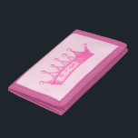 Magenta Princess Crown on Pink Background Tri-fold Wallet<br><div class="desc">No game of dress-up is complete without a crown! Help your child remember just how much of a princess she is with this magenta crown print from Vision Studio. Get yours today!</div>