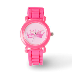 Magenta Princess Crown on Pink Background Watch