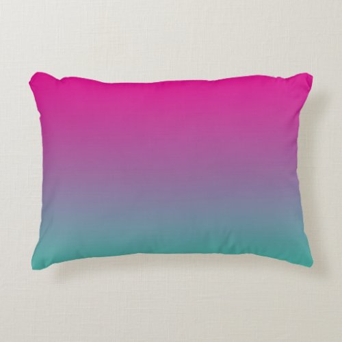 âœMagenta Purple And Teal Ombreâ Decorative Pillow