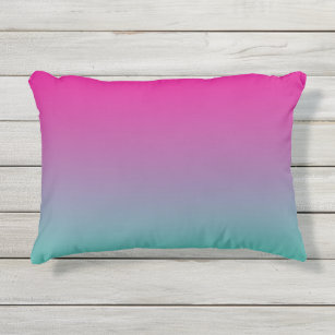 Magenta Purple And Teal Ombre Outdoor Pillow