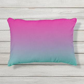 Magenta Purple And Teal Ombre Outdoor Pillow
