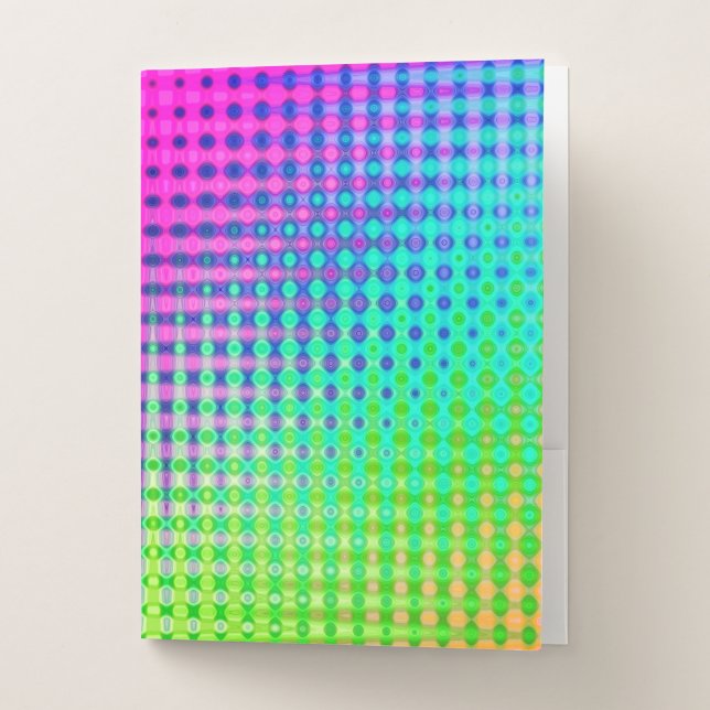 Magenta Purple Blue Green Yellow Pink Pocket Folder (Front)