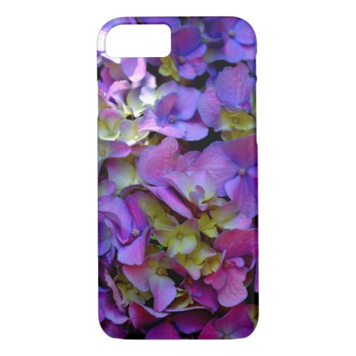 Magenta Purple blue yellow Hydrangeas flowers iPhone 87 Case