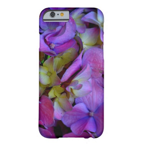 Magenta Purple blue yellow Hydrangeas flowers Barely There iPhone 6 Case