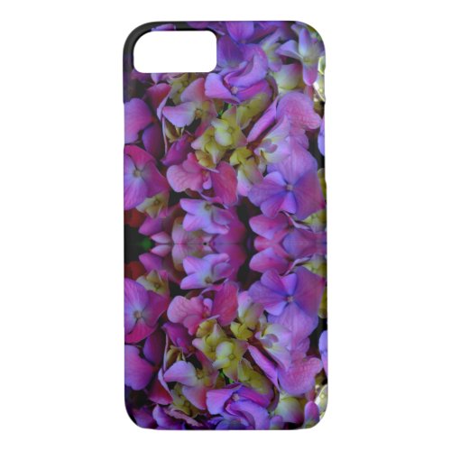 Magenta Purple blue yellow Hydrangeas flowers iPhone 87 Case