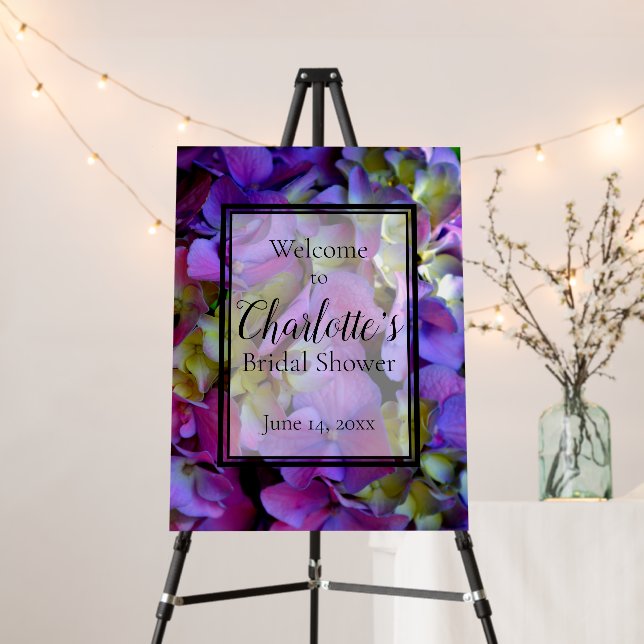 Magenta Purple blue yellow Hydrangeas flowers Foam Board (In Situ (Stand))