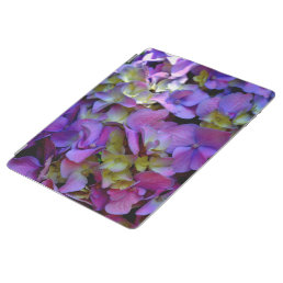 Magenta Purple blue yellow Hydrangeas flowers iPad Smart Cover