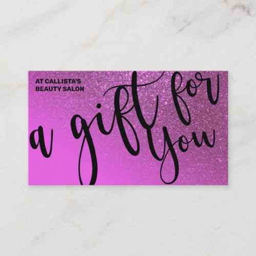 Magenta Purple Glitter Gradient Gift Certificate