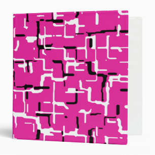 Magenta Purple Pink Black White COOL Pattern 3 Ring Binder
