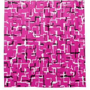 Magenta Purple Pink Black White COOL Pattern Shower Curtain