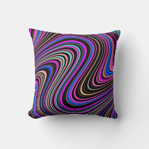 Magenta Purple Pink Blue Pattern Throw Pillow