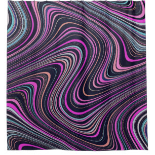 Magenta Purple Pink Navy Pattern Shower Curtain