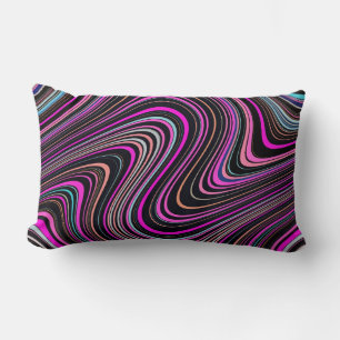 Magenta Purple Pink Pattern Lumbar Pillow