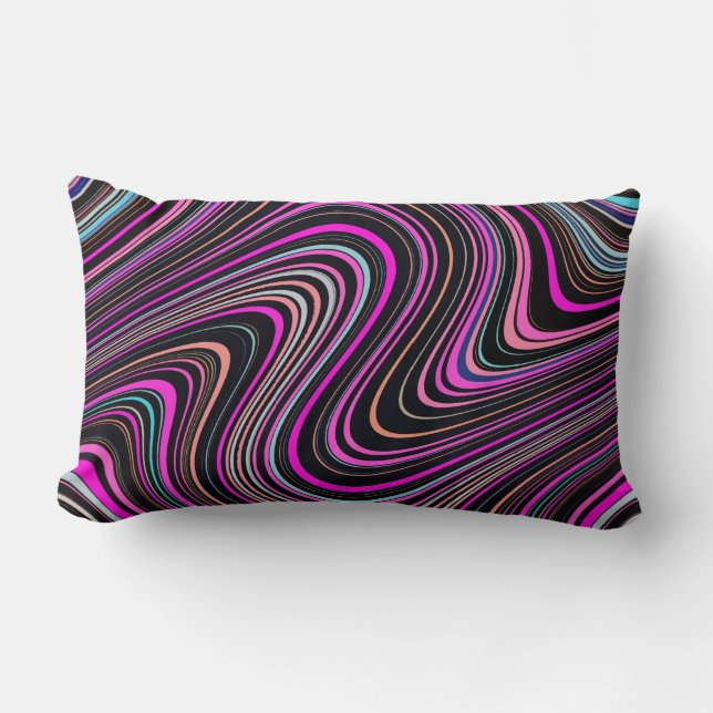 Magenta Purple Pink Pattern Lumbar Pillow (Front)