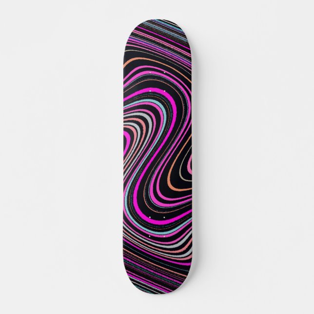 Magenta Purple Pink Pattern Skateboard (Front)