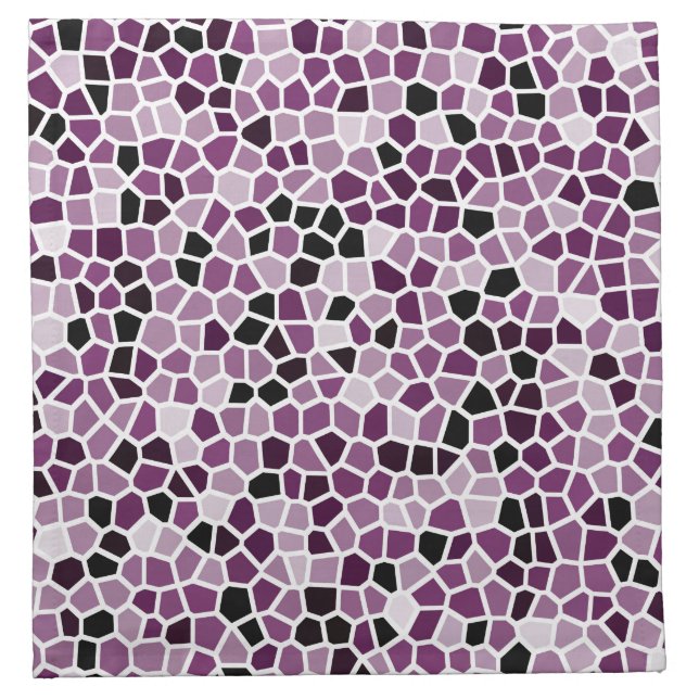 Magenta Purple Pink Stained Glass Pattern Cloth Napkin (Front)