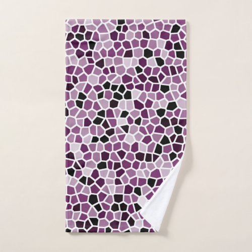 Magenta Purple Pink Stained Glass Pattern Hand Towel