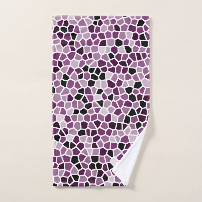 Magenta Purple Pink Stained Glass Pattern Hand Towel (Hand Towel)