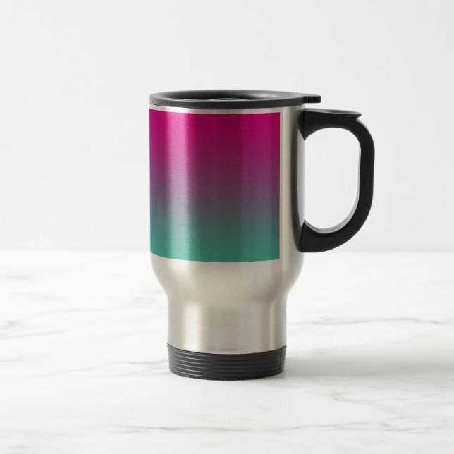 Magenta Purple & Teal Ombre Travel Mug (Right)