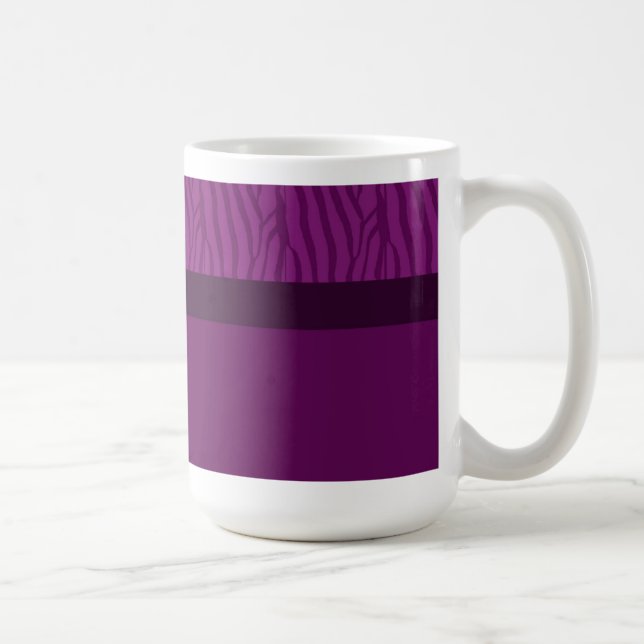 Magenta Purple Zebra Fur Pattern Coffee Mug (Right)