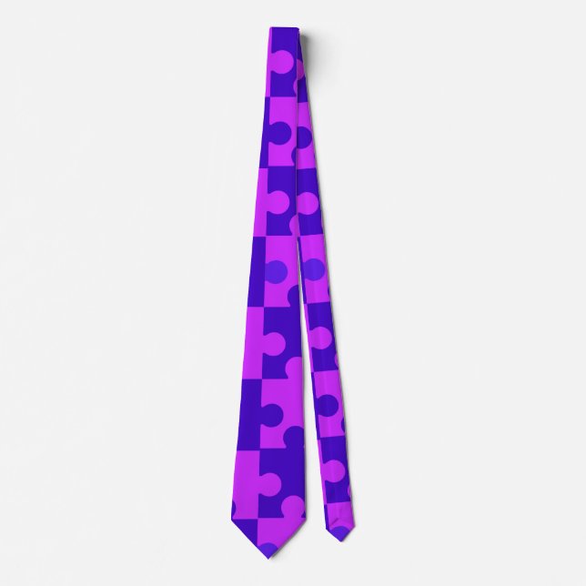 Magenta puzzle  neck tie (Front)