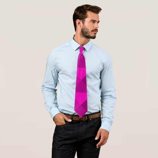 Magenta Pyramids  Neck Tie (In Situ)