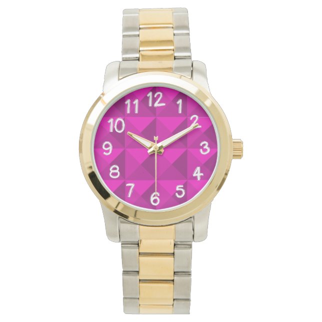 Magenta Pyramids  Watch (Front)