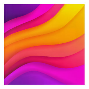 Magenta Rainbow Waves Acrylic Print