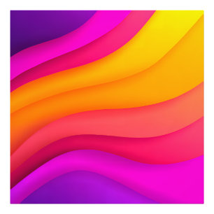 Magenta Rainbow Waves Photo Print