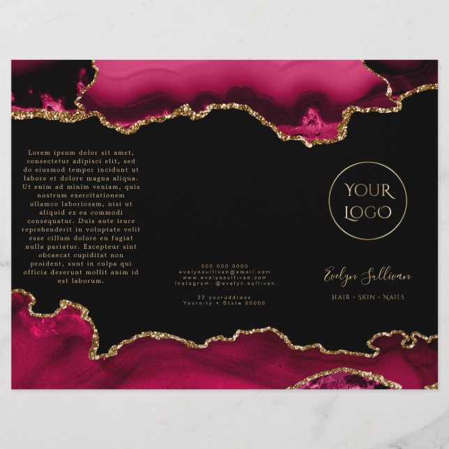 magenta red agate brochure (Front)
