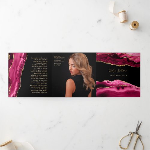 Magenta Red Agate Trifold Brochure