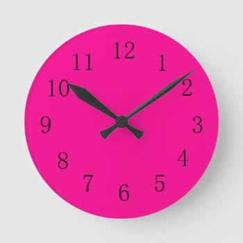 Magenta Red Kitchen Wall Clock by Red_Clocks at Zazzle