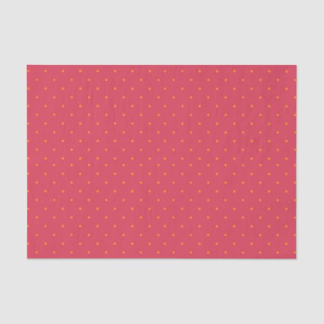 Magenta Red Pink With Goldfish Orange Spots  Tissue Paper (Front)