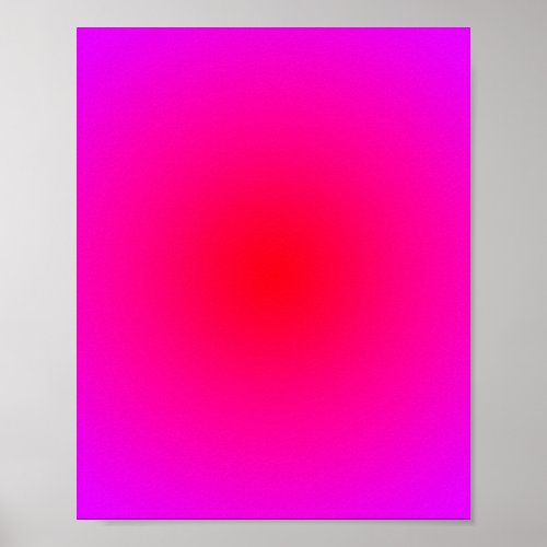 Magenta Red Radial Gradient Poster